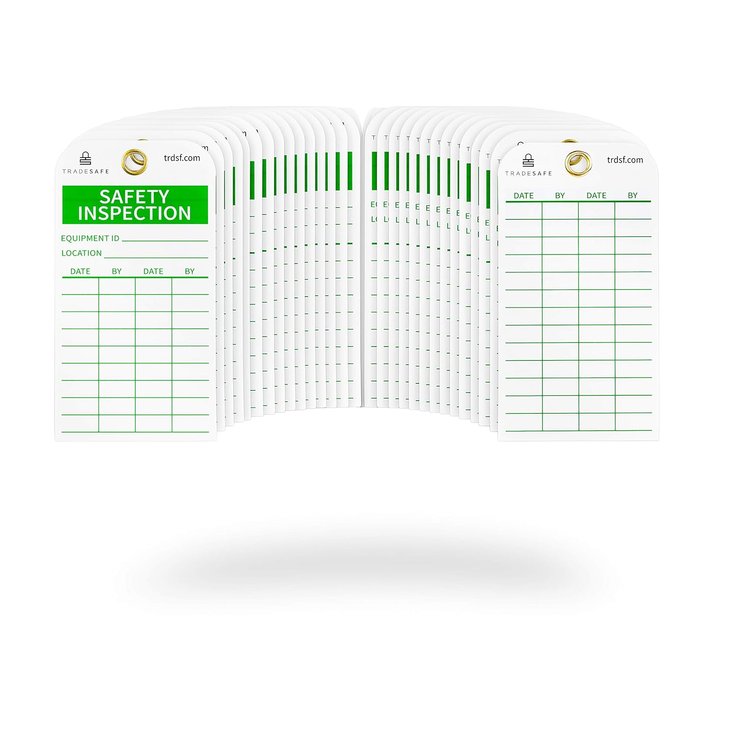 TRADESAFE Safety Inspection Tag for Accident Prevention - Durable Vinyl Plastic - 30 Pack - w/Zip Ties | for Scaffolds, Ladders, Fire Extinguisher, Machinery, Hazards, Inventory, Out of Service