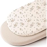 Konssy Muslin Bassinet Sheets for Baby Girl Boy, 2 Pack Soft Breathable Baby Bassinet Mattress Sheets Fit for Hourglass Oval Cradle, Moses Basket Rectangle Mattress (Blossom,Cream)