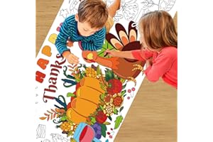 ZJDHPTY Thanksgiving Games Activities Crafts for Kids Giant Coloring Poster Coloring Tablecloth Party Decorations (Thanksgiving, 30x72Inch)