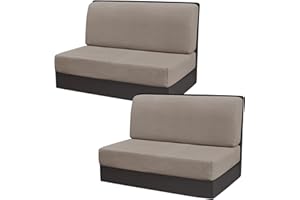 Gollense RV Dinette Cushion Covers, Stretch Camper Dinette Cushion Covers, Sectional Replacement RV Seat Covers for Travel Trailer Couch - Includes 2 Backrest Cover & 2 Bench Cover (T-Khaki)