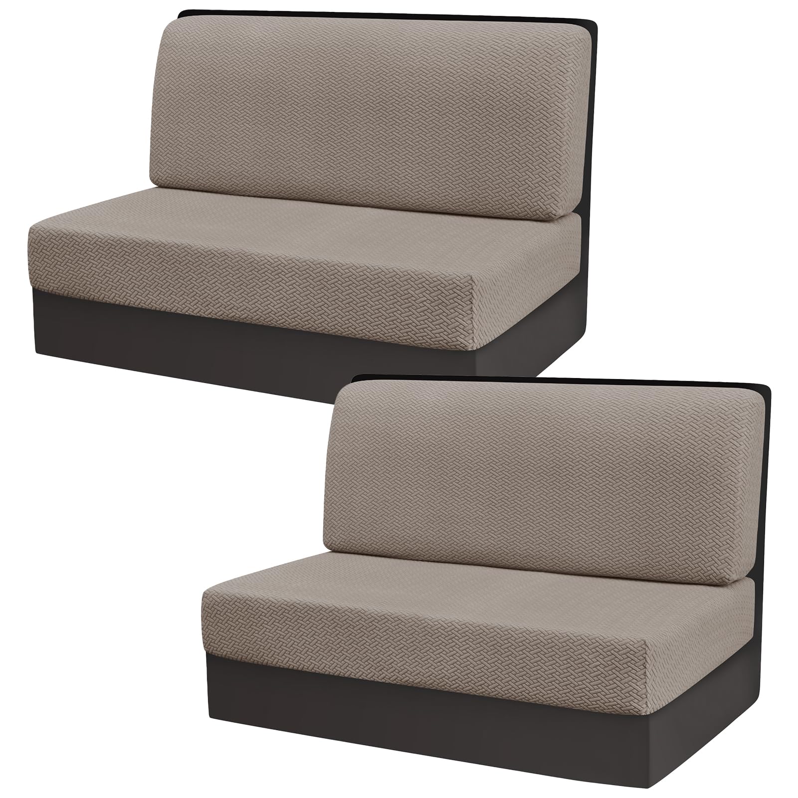 Photo 1 of Gollense RV Dinette Cushion Covers, Stretch Camper Dinette Cushion Covers, Sectional Replacement RV Seat Covers for Travel Trailer Couch - Includes 2 Backrest Cover & 2 Bench Cover (T-Khaki)