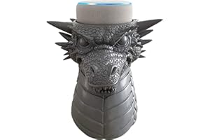 HOMQUEN Dekodots Smart Speaker Table Stand (Dragon) - Decorative Holder for Amazon Echo Dot or Google Home Mini - Portable Design, No Sound or Microphone Interference - Durable Poly-Resin, Lightweight