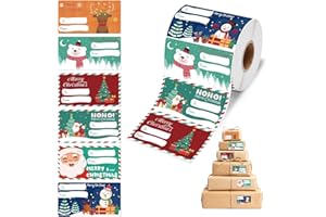 Oeyliz Christmas Gift Tags Christmas Name Tags Stickers Christma Sticker Gift Name Tags Self-Adhesive Labels 500 PCS Names St
