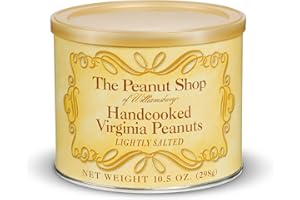 The Peanut Shop of Williamsburg Handcooked Lightly Salted Virginia Peanuts, 10.5 oz (Pack of 3)