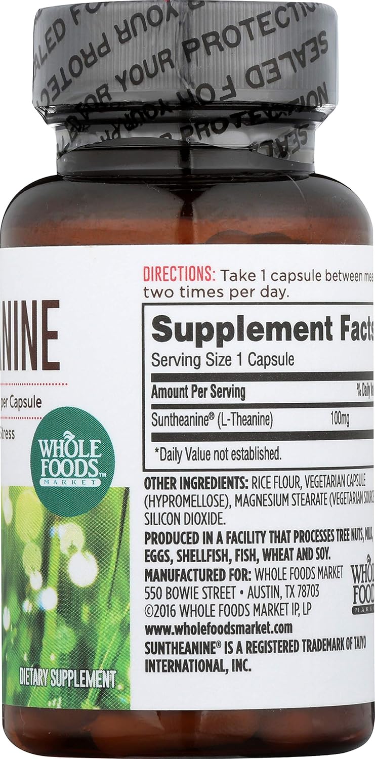 Amazon Com Whole Foods Market L Theanine 100mg 60 Ct Prime Pantry