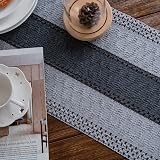 Weldomcor Macrame Table Runner Grey Boho 30x180cm with Tassels view 5