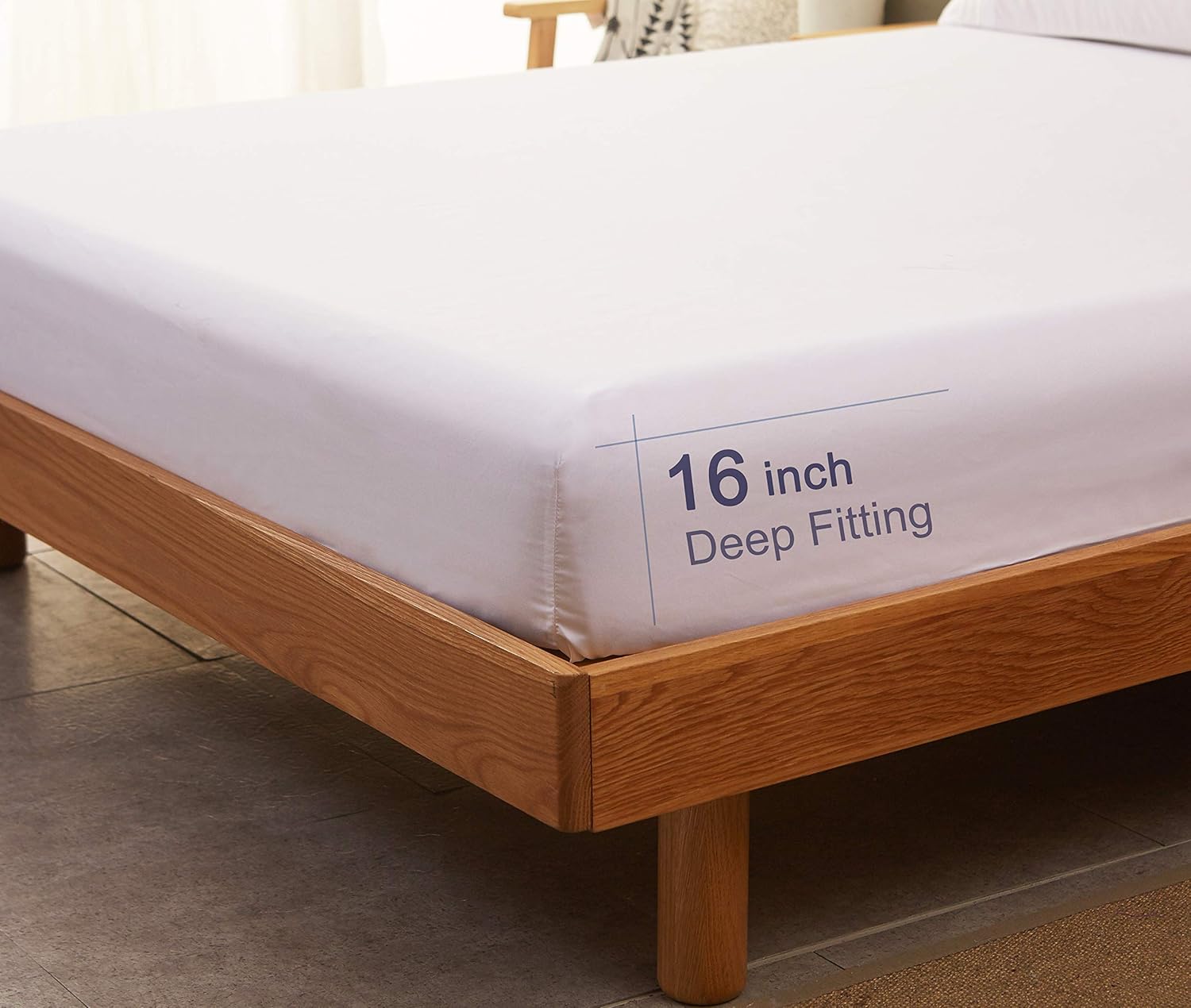 SONORO KATE Bed Sheet Set Super Soft Microfiber 1800 Thread Count Luxury Egyptian Sheets 16-Inch Deep Pocket Wrinkle and Hypoallergenic-4 Piece(Queen White) …: Home & Kitchen