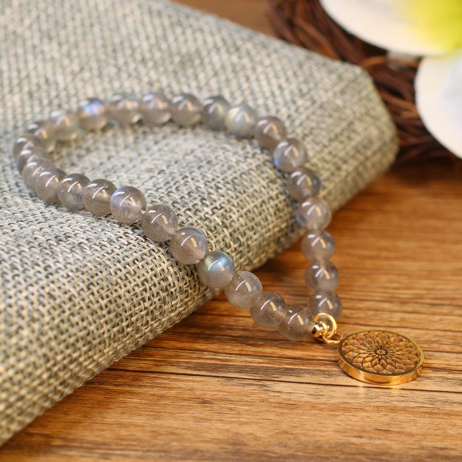 COAI Womens Dream Catcher Charm Labradorite Stone Bracelet, Stainless Steel,Gold, 6.5 inch - Image 5