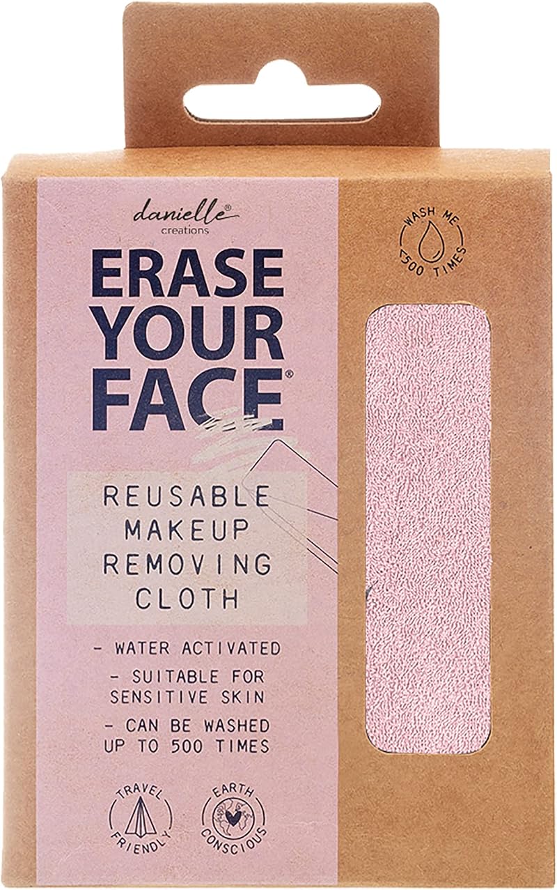ERASE YOUR FACE Eco Friendly Reusable Makeup Remover Cloth Pink Sensitive Skin
