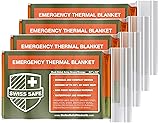 Swiss Safe 4 Pack Mylar Emergency Blankets for