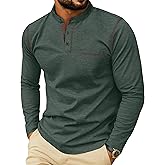 Sailwind Men's Henley Shirts Long Sleeve Button T-Shirt Casual Stylish Cotton Pullover Shirt with Pocket