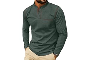Sailwind Men's Henley Shirts Long Sleeve Button T-Shirt Casual Stylish Cotton Pullover Shirt with Pocket