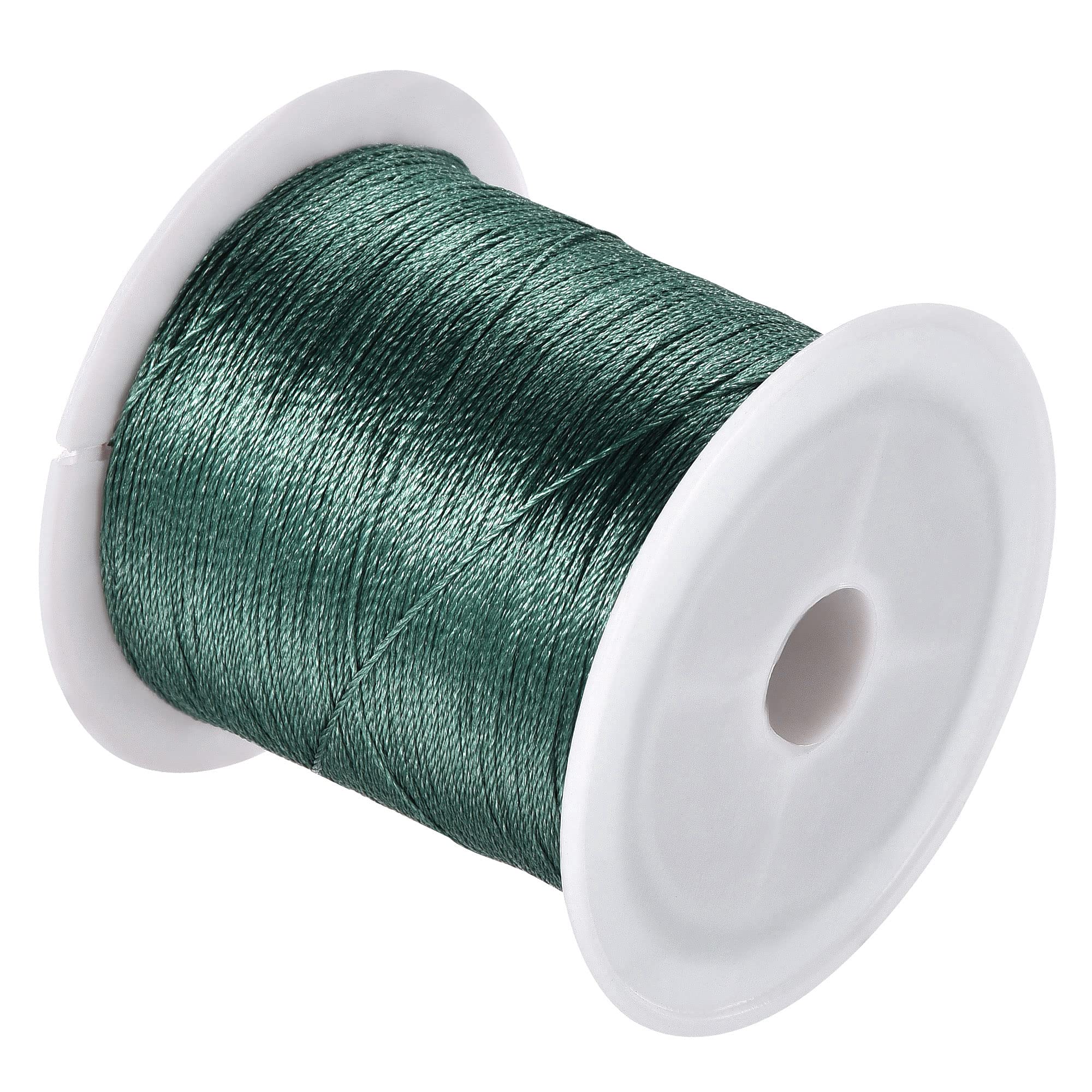 PATIKIL 328FT/109Yard 3 Strands Braided Beading Thread, Fiber Beaded Wire Line for DIY Beads Craft Charms, Dark Green