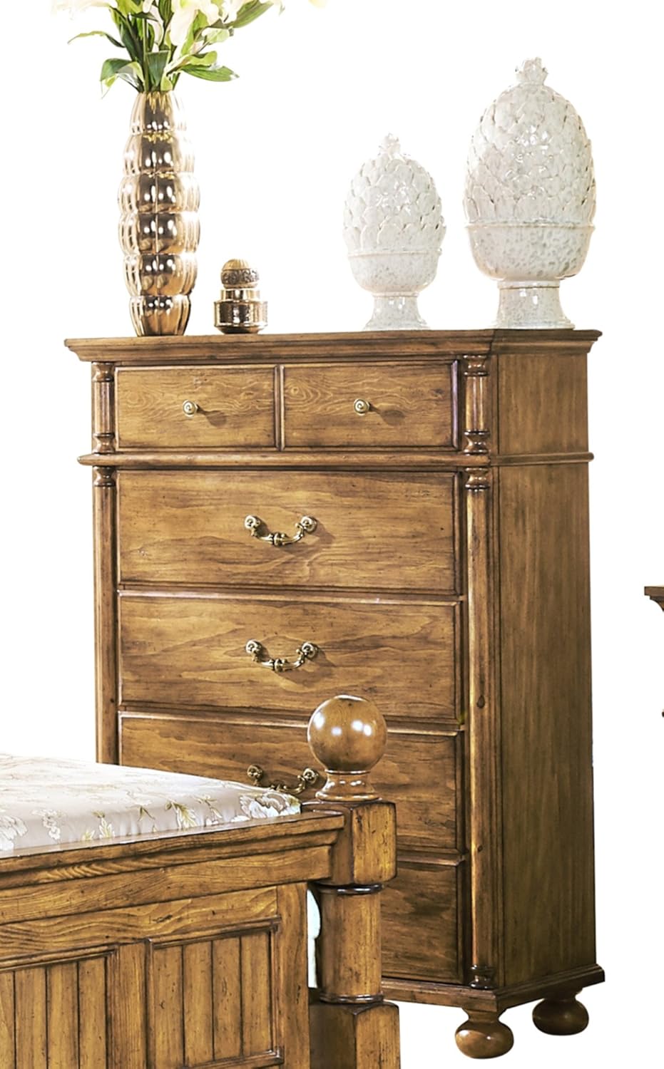 Amazon Com Ncf Colton Country Western 5 Drawer Tall Chest In