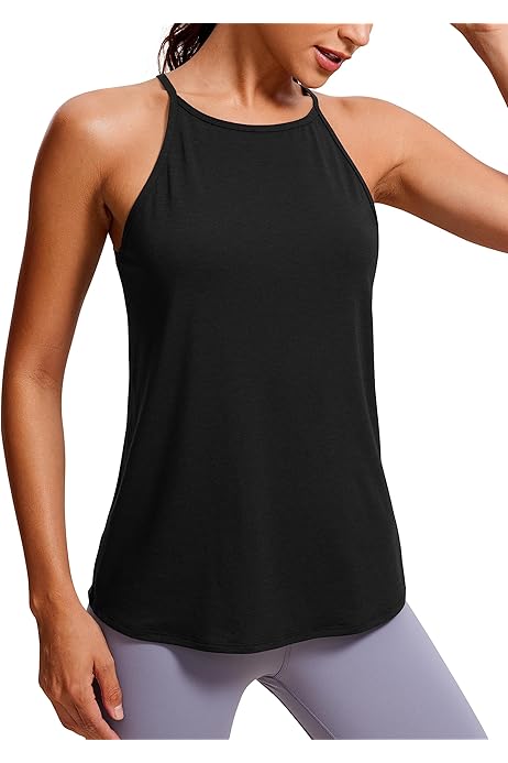 Activewear Womens High Neck Workout Tank Tops Workout Tank High