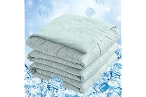 CHOSHOME Cooling Comforter Queen Size,Cooling Blanket with Q-Max > 0.45 Arc-Chill Cooling Fiber, Cool Sleeping Summer Blanket for Night Sweats Hot Sleeper (90" x 90", Green)