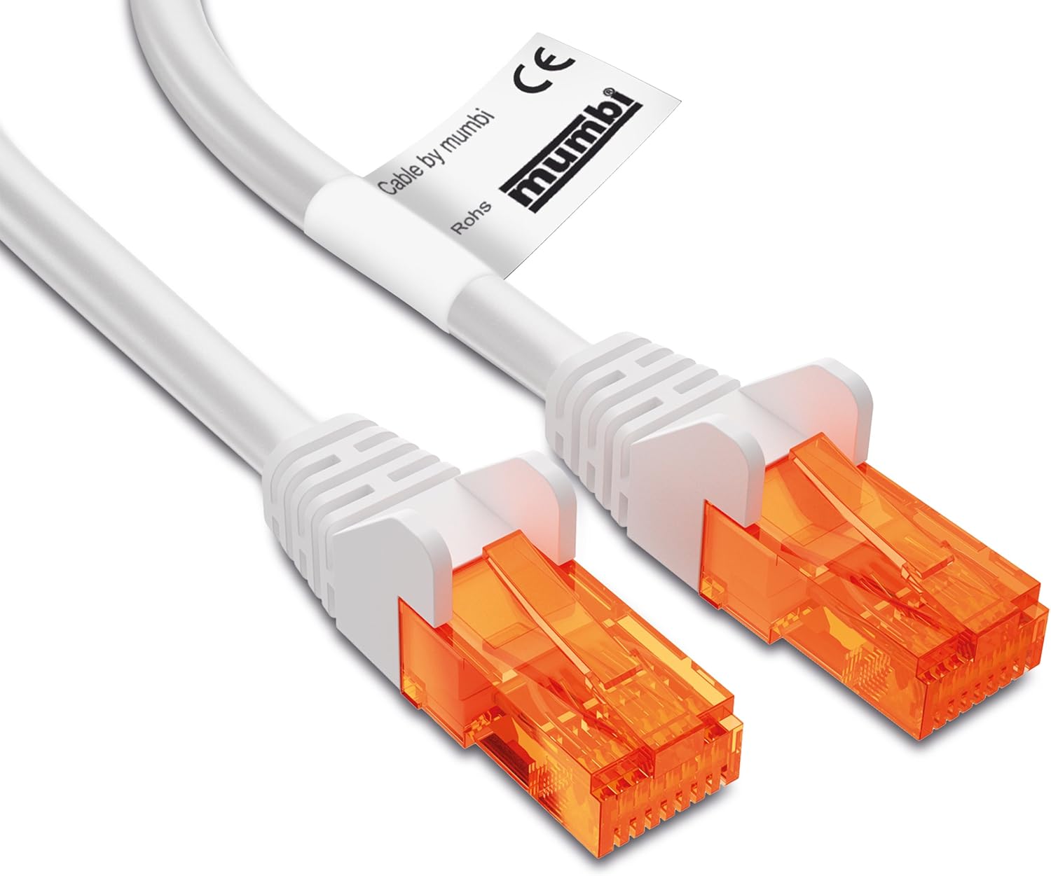 mumbi Ethernet LAN Network Cable White 100cm, 1.00m