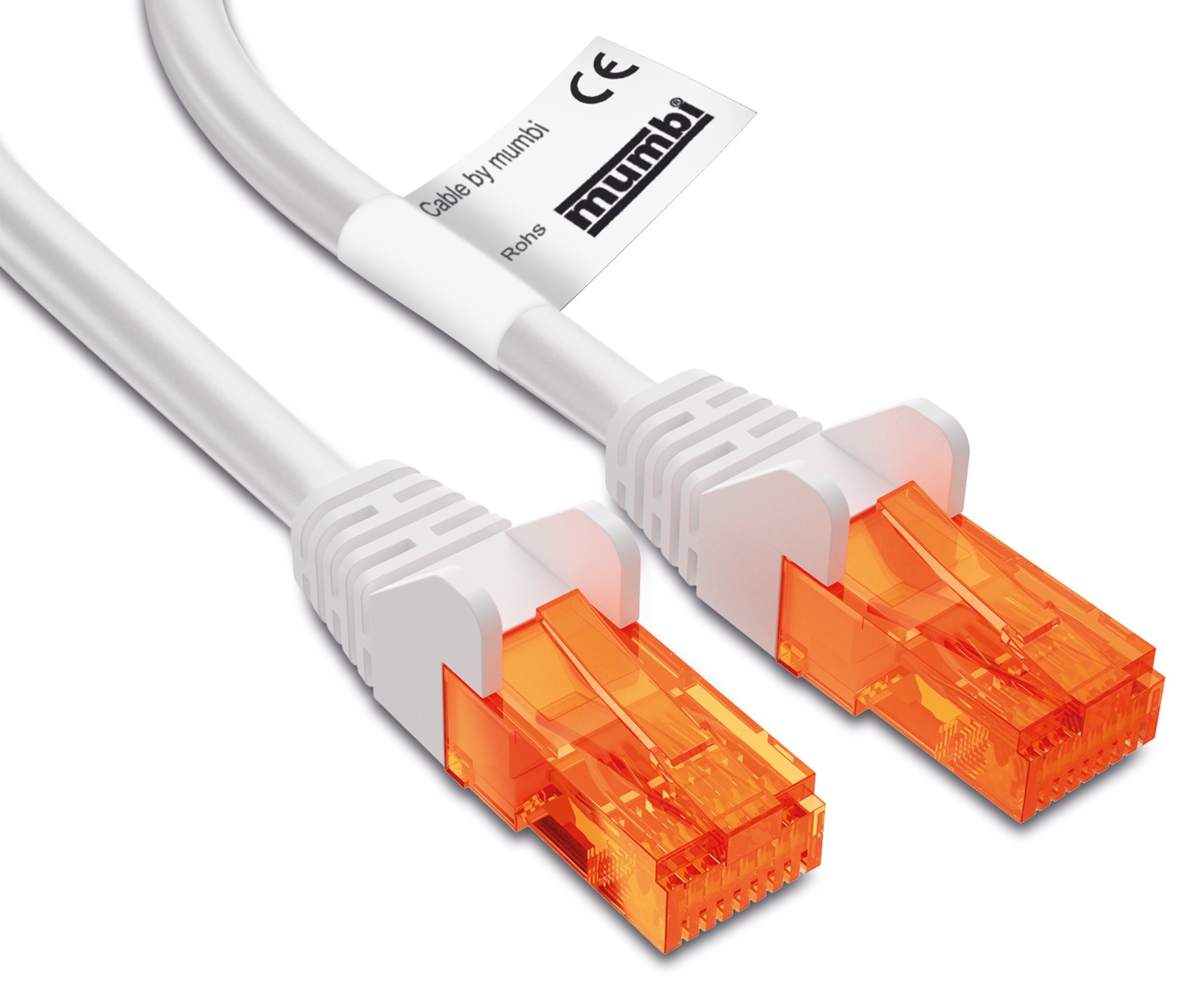 mumbi Ethernet LAN Network Cable White 100cm