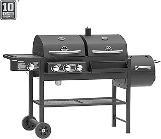 Jamestown Dean Kombistation mit Smoker, Gas- und Holzkohle-Funktion inkl. Seitenbrenner | Hochwertiger Grill für jeden Geschmack