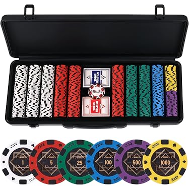 Set De Póquer Texas Hold'em AK Sport – Alfombra, 200 Fichas Y 2 Barajas, Ideal Para Noches De Juego Con Amigos (12+ Años, Color Negro)