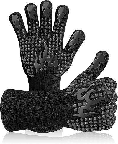 Primajor BBQ Gloves 1472℉ Heat Resistant Oven Mitts with Fingers