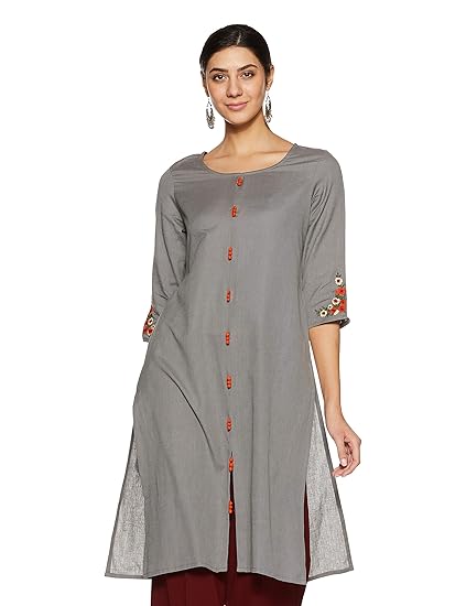 Women's Cotton Flax Straight Kurti