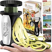 Zucchini Spaghetti Maker Complete Bundle - Best Spiraler Spiralizer with Peeler & Brush - Noddle Zoodler to Spiral…