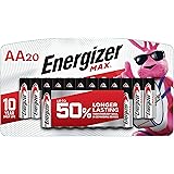 Energizer AA Batteries (20 Count), Double A MAX Alkaline Battery