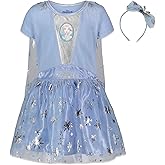 Disney Frozen Princess Anna Elsa Girls Gown and Headband Toddler to Big Kid