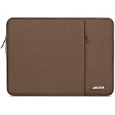 MOSISO Laptop Case 13.3 inch, 13-13.3 inch Laptop Sleeve Compatible with MacBook Air/Pro 13/Pro 14 M5 M4 M3 M2 M1, HP Dell ASUS Lenovo,Polyester Vertical Computer Sleeve Bag with Pocket, Light Brown