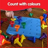 edxeducation Geo Pegs and Peg Board Set 36 Pegs 3 Shapes 6 Colours 18m+ view 7