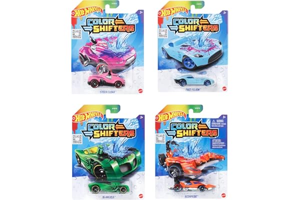Hot Wheels Toy Car, 1:64 Scale Color Shifters Vehicle with Repeat Color Change in Icy Cold or Very Warm Water (Styles May Var