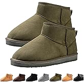 E E EMPTY ENTIRE Mini Snow Boots for Women, Lightweight Ankle Snow Boots, Non-slip Suede Womens Boots for Outdoor Indoor