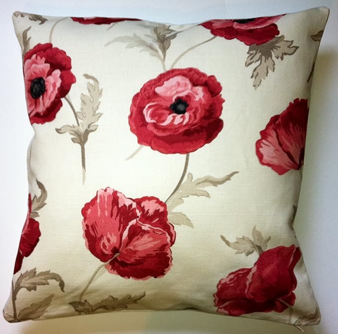 Laura Ashley 16" Cushion Cover Freshford Cranberry Poppy Pattern