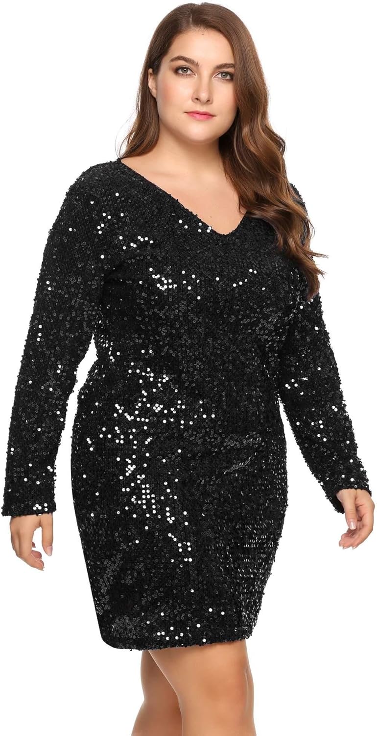 plus size sequin sparkly cocktail dress