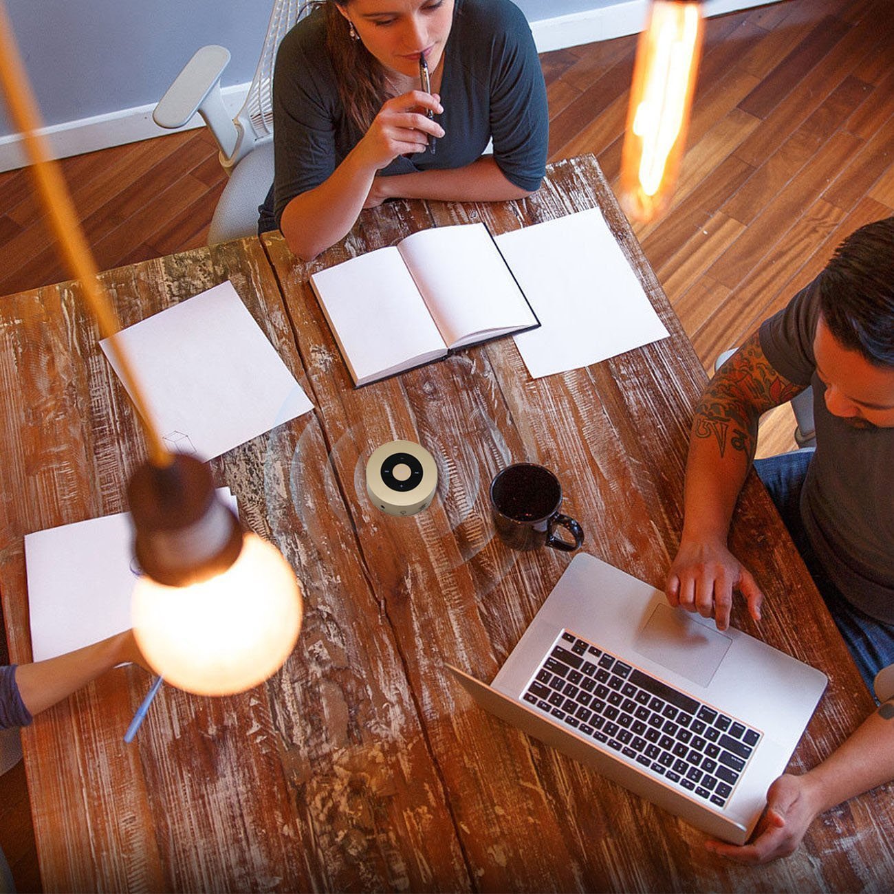 SinoPro Bluetooth Speaker, Portable wireless Speaker with Touch Screen Output Strong Bass Stereo SoundBuilt-in Microphone TF Card Slot AUX-In Slot for Smartphone, PC, Tablet and other Devices (Gold)