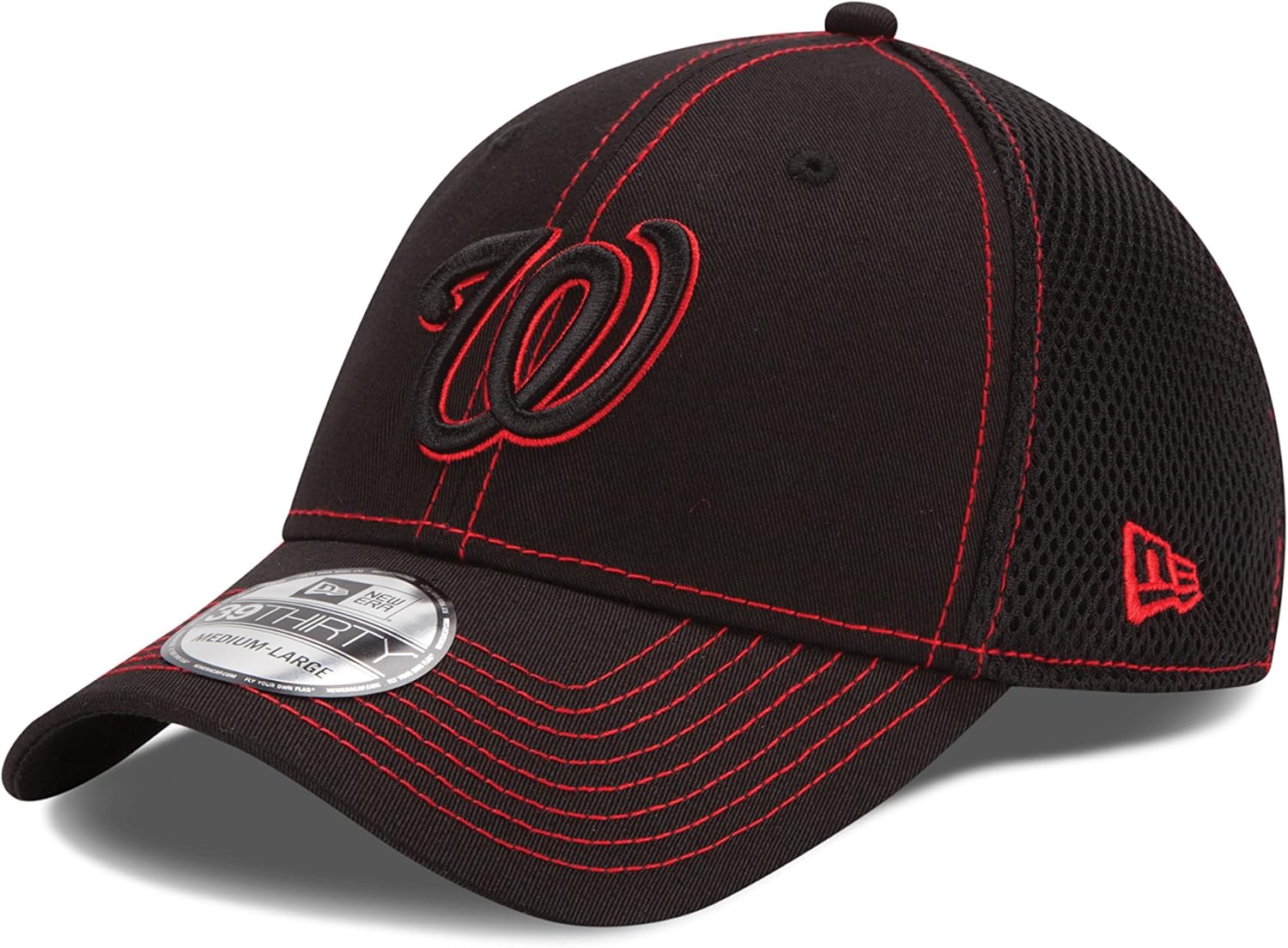 MLB Washington Nationals Black Neo 39Thirty Flex Fit Cap