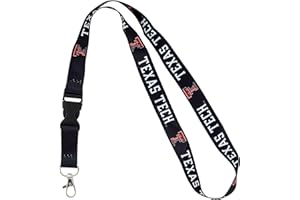 Desert Cactus Texas Tech University Lanyard TTU Red Raiders Car Keys ID Badge Holder Keychain Detachable Breakaway Snap Buckle (Black)