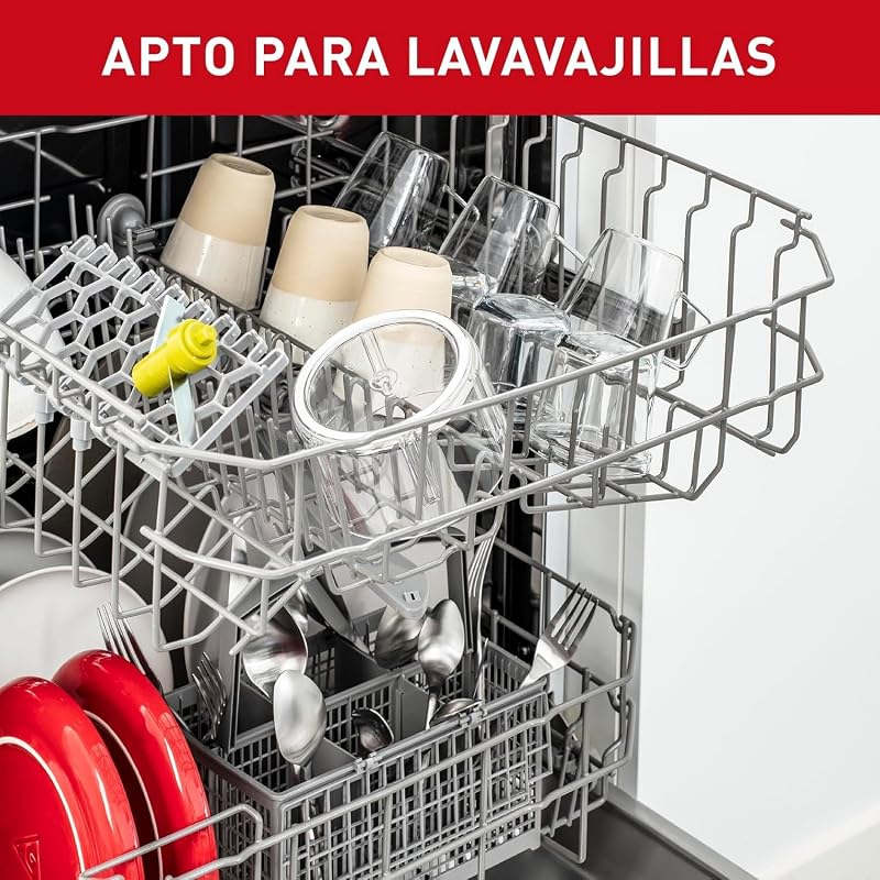 Picador manual tefal fresh kitchen 5 segundos k13304, corte grosso, médio e fino, duas facas independentes e patenteadas, sem eletricidade, base antiderrapante, cor branca e verde, 500 ml + 2 lâminas