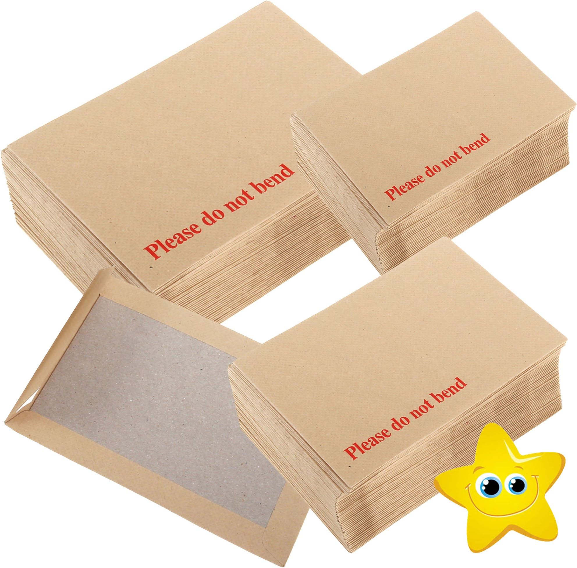 C4 Board Backed Envelopes 324mm x 229mm Printed"Please Do Not Bend" 130gsm Envelope (125)