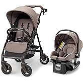 Graco Merge 360 Travel System (Stroller &amp; Car Seat), Sable | Front &amp; Rear 360&deg; Rotating Swivel Wheels, One-Hand One-Second Fold, Plush Fabrics, Adjustable Harness &amp; Recline, Travel-Ready
