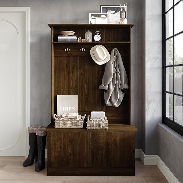 CASTLE PLACE WOODEN HALL TREE WITH BENCH AND...