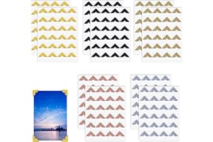 DROKENLE 240 Pieces Photo Corners Self Adhesive Photo Corner Stickers, Picture Mounting Corners Acid Free Photo Corner for DIY Scrapbook, Album, Picture Frames, Journal Supplies (Multicolor)