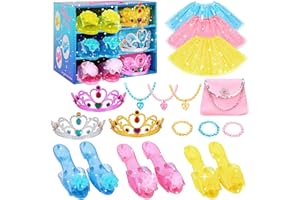 Meland Princess Dress Up for Girls - Dress Up Clothes with Shoes & Skirts, Princess Toys for Toddler Girl 3,4,5,6 Years