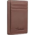 Travelambo Slim Wallet Front Pocket Minimalist Leather RFID Blocking Medium Size