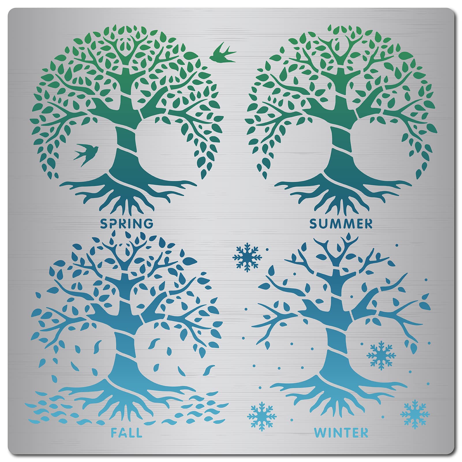GORGECRAFT 6.3 Inch Tree of Life Metal Stencil Leaves Wood Burning Stencil Reusable Leaf Journal Stencils Swallow Stainless Steel Stencils for Painting DIY Decorations Card Making