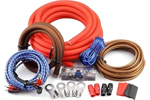 Ruikarhop 0 Gauge Amp Wiring Kit,3000 Watt Amplifier Sub Installation Kit Make Connections and Brings Power to Your Radio,Subwoofers and Speakers