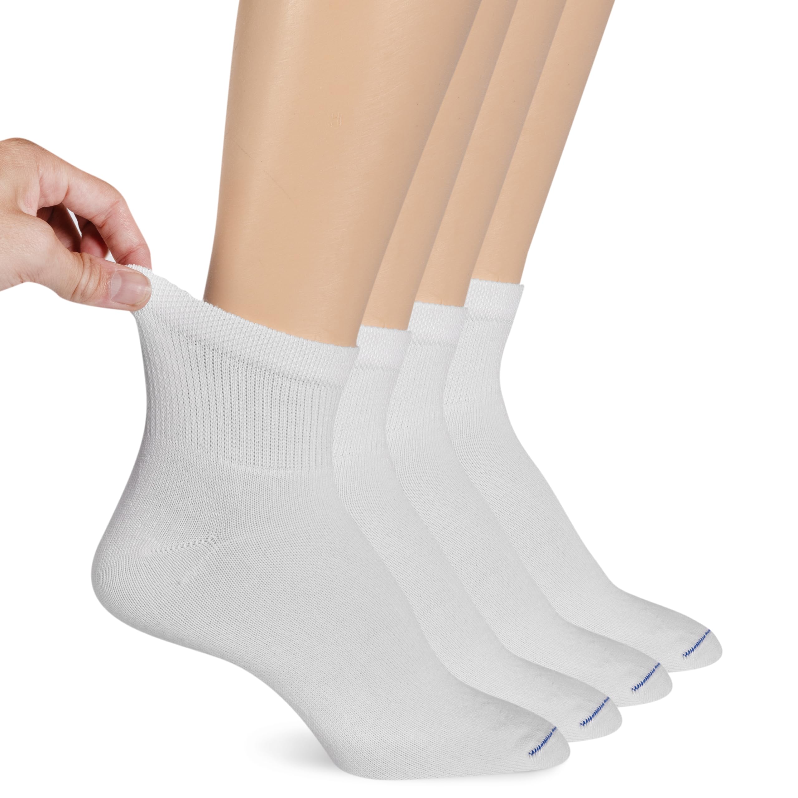 Dr. Scholl's Women's Diabetes & Circulator Socks-4 & 6 Packs-Non-Binding Moisture Management Casual, White-Ankle (4 Pairs), 7-11 UK (Pack of 4)