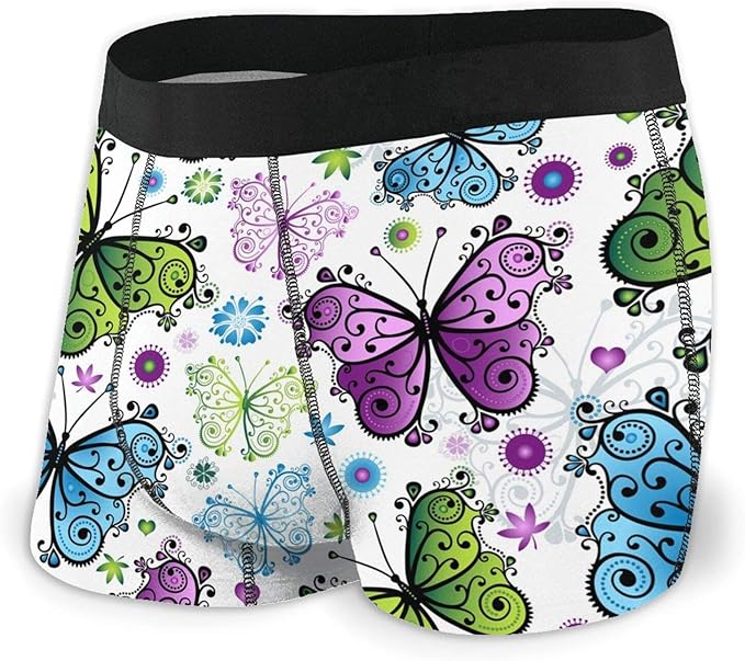 Colorful Butterflies Men'S Breathable Stretch Boxer Briefs Underwear