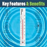 Thermometer World Bath Thermometer - Clear Bath Water Temperature Gauge view 2